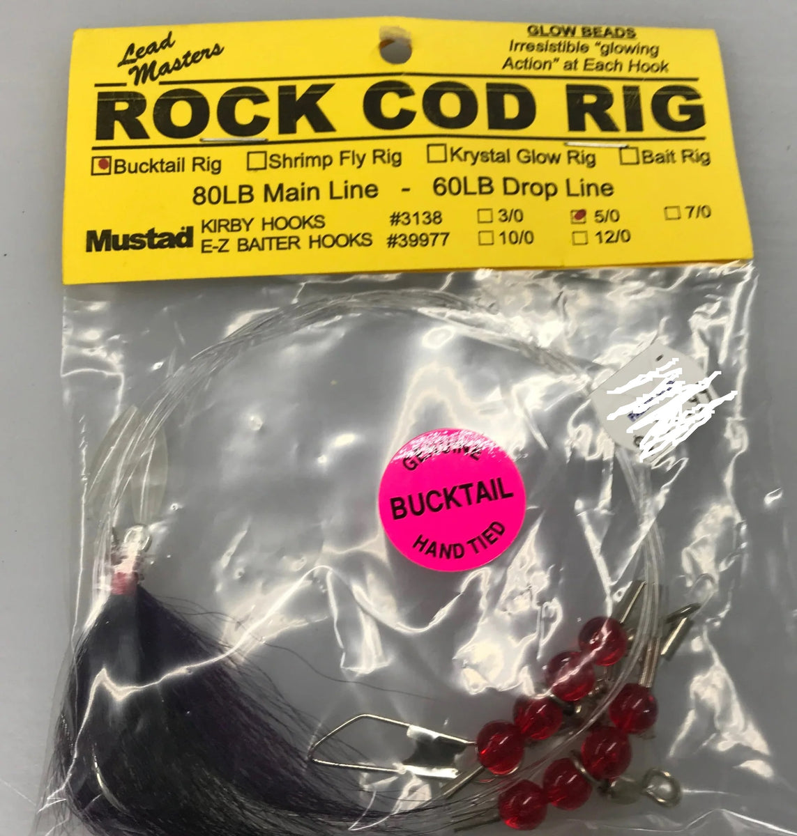 Lead Master Rock Cod Rig Bucktail 5/0 – Pacific Edge Tackle